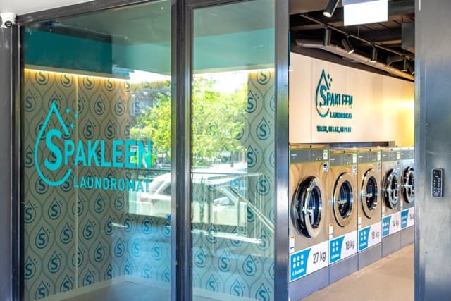 Spakleen laundromat shopfront in St Kilda